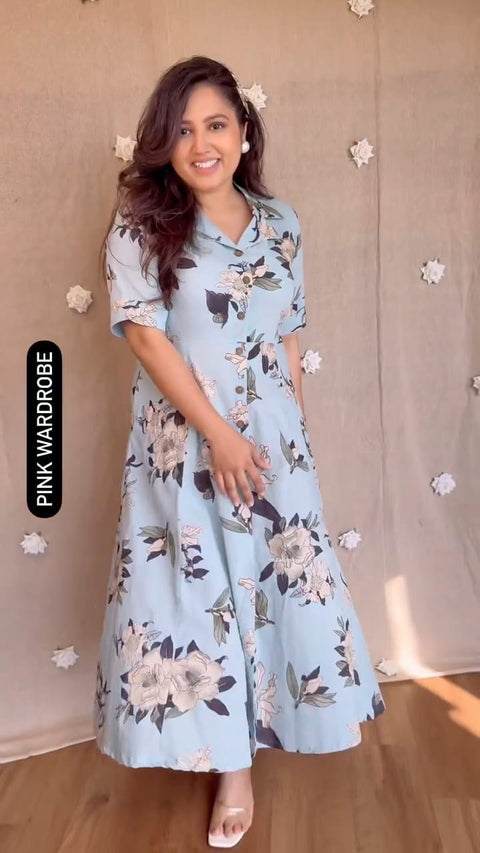 Swarit Floral Printed Shirt Dress