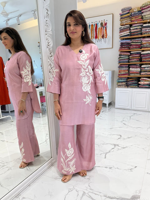 Swarit Cotton Coord Set with Floral Embroidery