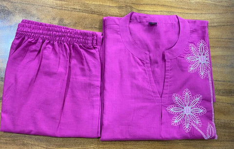 Swarit Floral Embroidered Cotton Coord Set