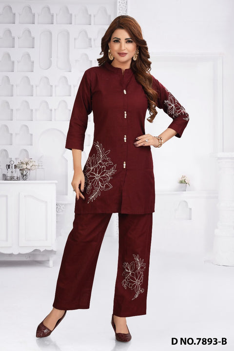 Mayuri II Straight Kurta with Pant Set Floral Motifs