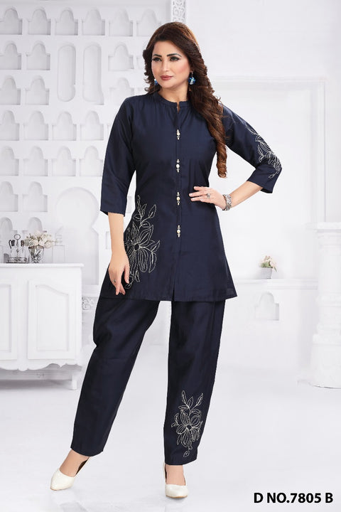 Mayuri II Straight Kurta with Pant Set Floral Motifs