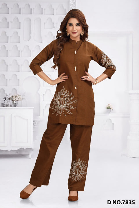 Mayuri II Straight Kurta with Pant Set Floral Motifs