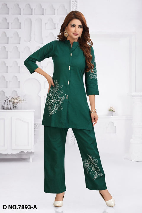 Mayuri II Straight Kurta with Pant Set Floral Motifs