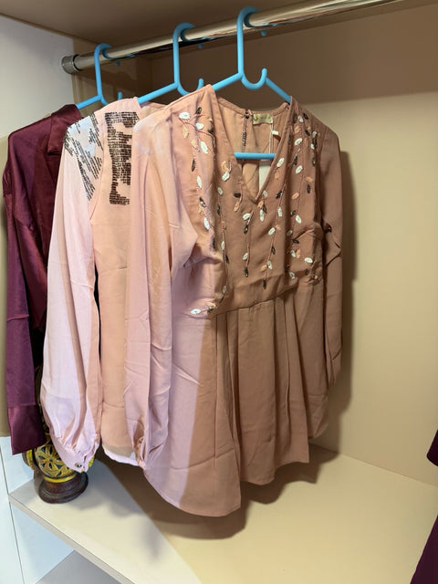 Mish Elegant Satin & Embellished Tops