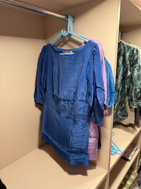 Mish Silk Finish Solid Top Puff Sleeve Design