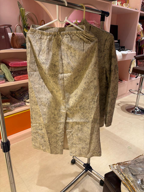 Elegant Textured Coat & Skirt Set