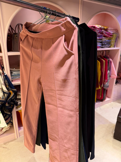Solid Straight-Cut Comfort Pants
