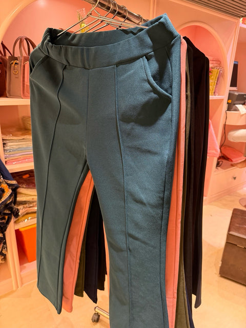 Solid Straight-Cut Comfort Pants