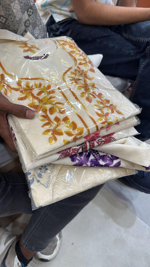 Hand Embroidered Cotton Kurti