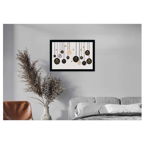 Generic Flower Painting Vinyl Sparkle Coated with Synthetic Photo Frame (Multicolor)