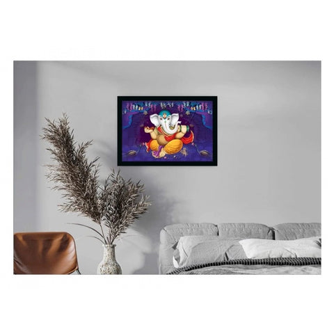 Generic Ganesh Photo with Synthetic Photo Frame (Multicolor)