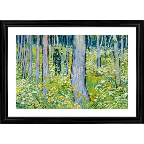 Generic Two Lovers & Undergrowth 1886 Painting With Wood Photo Frame (Multicolor)