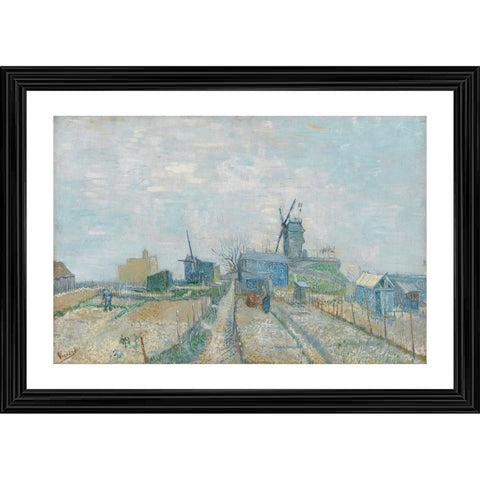 Generic Windmills and Allotments 1887 Painting With Wood Photo Frame (Multicolor)