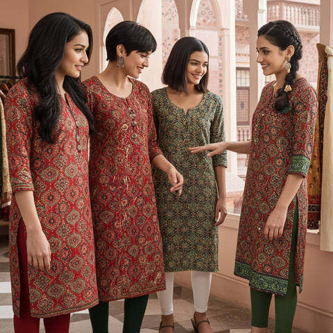 Ajrak Hand Block Print Kurti