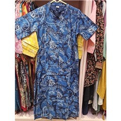Indigo Floral Printed Coord Set | Shirt-Style Button Front | Casual Travel Daywear