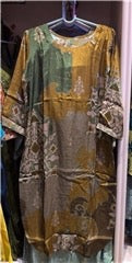Designer Olive Brown Multitone Abstract Printed Full Suit with Matching Bottom | Casual Festive Ethnic Wear
