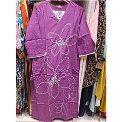 Purple Oversized White Floral Statement Salwar Suit with Lace Sleeves & Dupatta | Festive Ethnic Wear