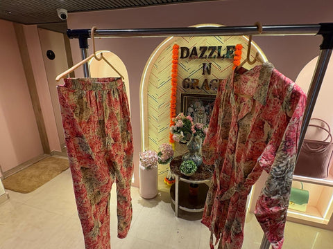 Floral Printed Loungewear Set with Belt