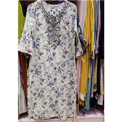 Ivory Blue Floral Embroidered Salwar Suit with Dupatta | Festive Ethnic Wear for Women