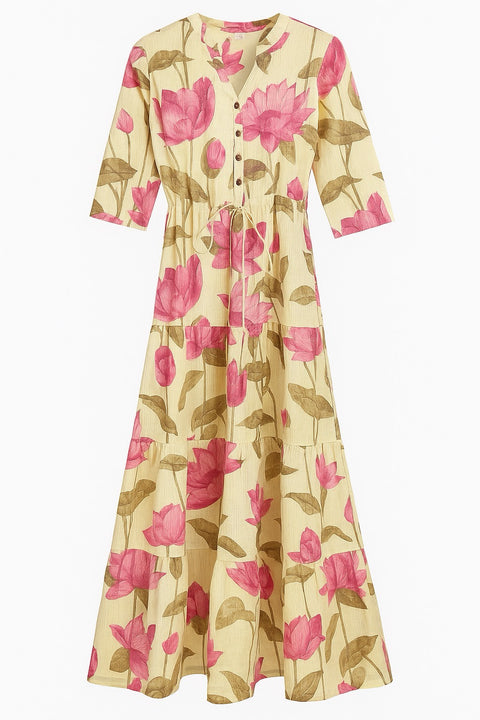 Aesha Floral Printed Long Dress / Kurti