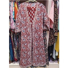 Rust Red Paisley Print Salwar Suit with Tassel Tie & Dupatta | Festive Ethnic Wear for Women