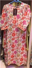 Blush Garden Pink & Coral Floral Printed Cotton Kurta | Ivory Base Printed Cuffs Round Neck | Workwear Brunch Festive