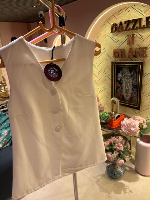 Classic Buttoned Waistcoat White