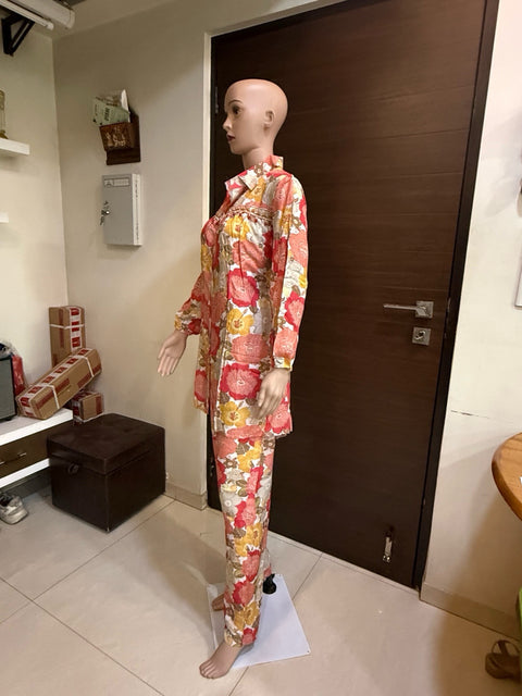 Puja Women Multicolor Floral Print Coord Set Full Sleeves Shirt with Pajama