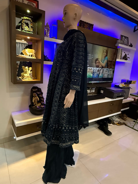 Toral Heavy Embroidered Kurta with Palazzo & Dupatta