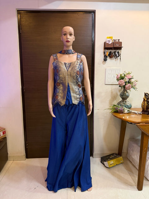 Toral Brocade and Georgette Sharara Set with Embroidered Jacket
