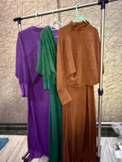 Thailand Pleated Slip Dress with Cape Top