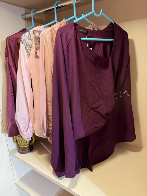 Mish Elegant Satin & Embellished Tops