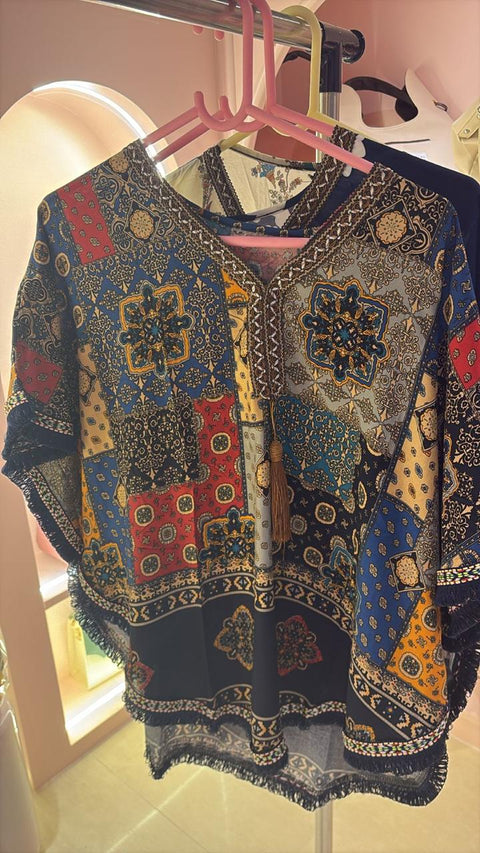 Multicolor Patchwork Kaftan