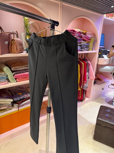 Solid Straight-Cut Comfort Pants