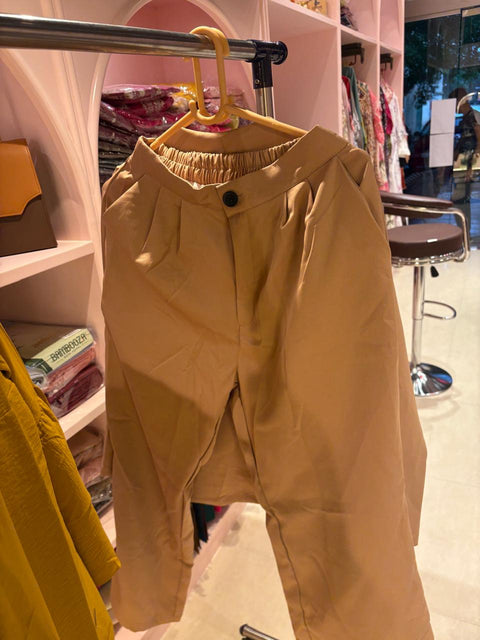 Elegant Tan Co-Ord Set Blazer & High Waisted Trousers