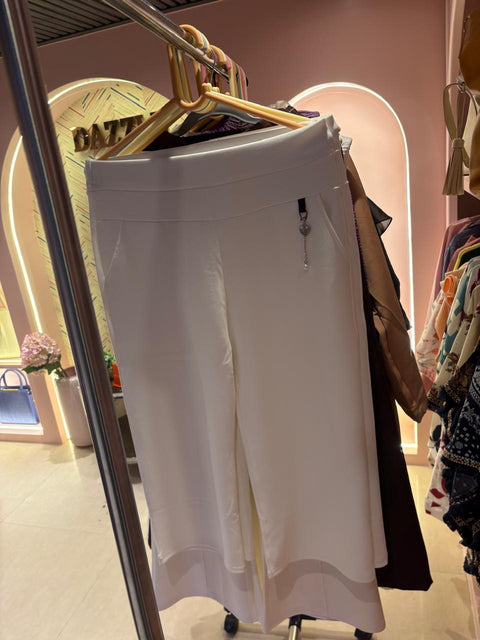 Elegant White Wide-Leg Culottes