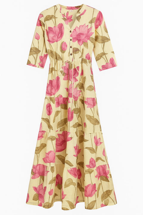 Aesha Floral Printed Long Dress / Kurti