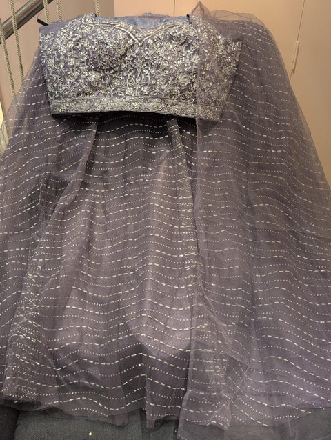 Charcoal Sparkle Couture Ghaghra Choli Set