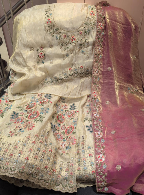 Ivory Blossom Embroidered Ghaghra Choli Set