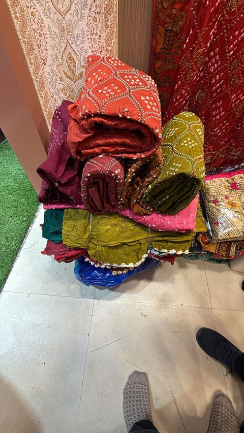 Traditional Bandhani Print Heavy Cotton Dress Material Set