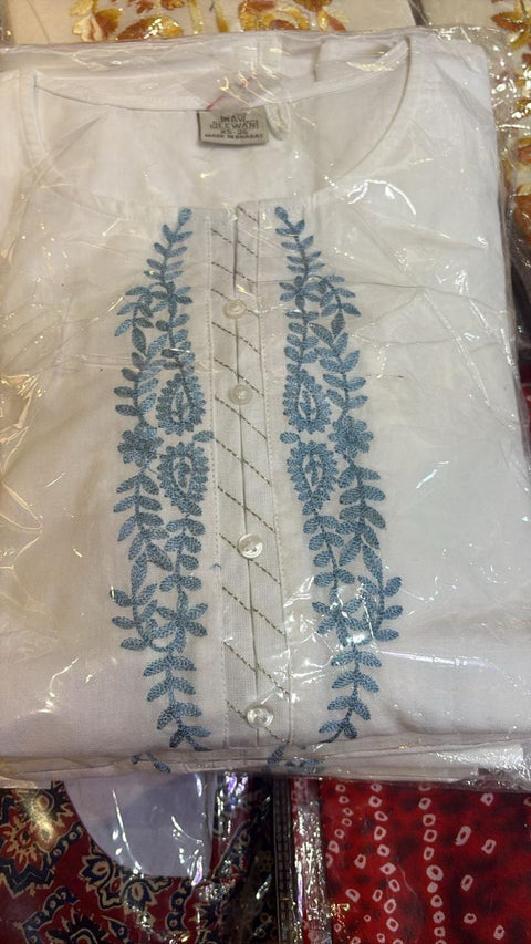 Cotton Embroidered Short Kurti