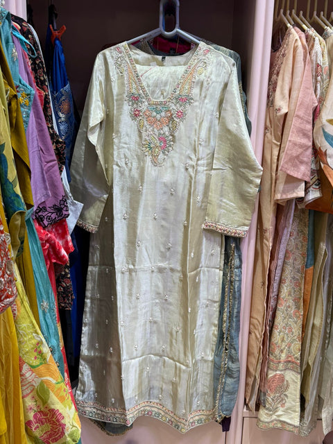 Ivory Bloom Embroidered Salwar Suit with Dupatta