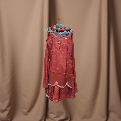 Crimson Elegance Embroidered Salwar Suit with Dupatta