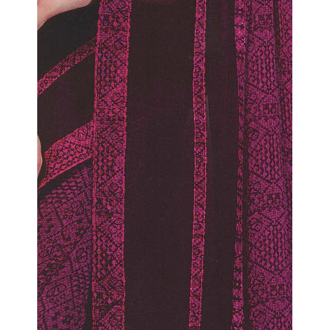 Generic Womens Georgette Digital Printed Saree (Purple, 6.25 Mtr)