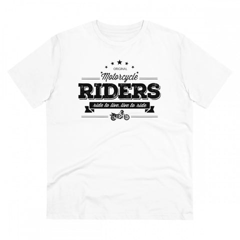 Generic Men's PC Cotton Bike Ride Design Printed T Shirt (Color: White, Thread Count: 180GSM)