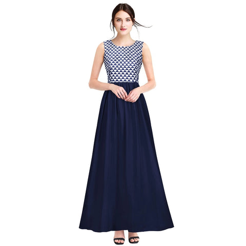 Generic Women's American Crepe Western Wear Flare Long Gown (Blue)
