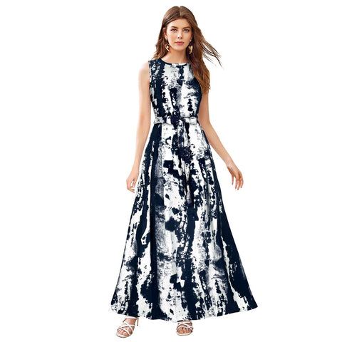 Generic Women's Taffeta Western Wear Flare Long Gown (Black)