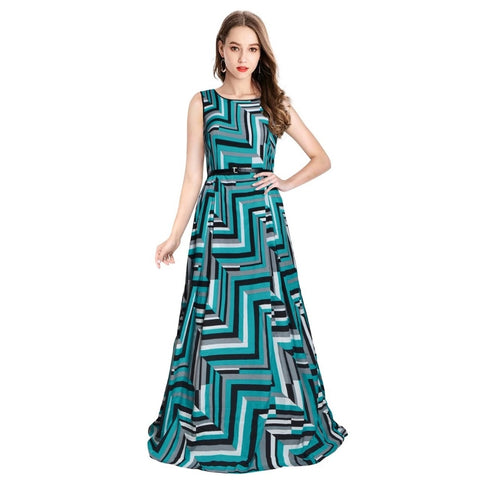 Generic Women's American Crepe Western Wear Flare Long Gown (Green)