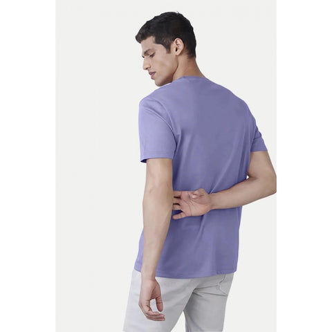 Generic Men's Casual Half sleeve Printed Cotton Crew Neck T-shirt (Purple)