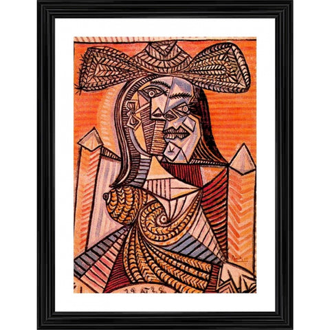 Generic Seated Woman 1938 Painting With Wood Photo Frame (Multicolor)